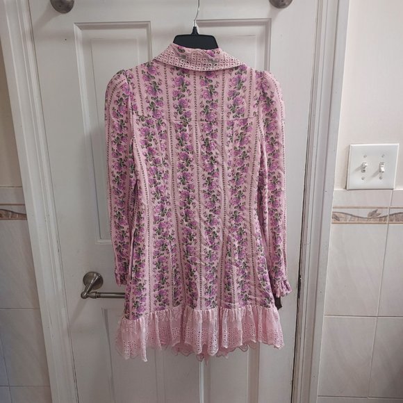 LoveShackFancy Pink Floral Mini Dress - Picture 8 of 13